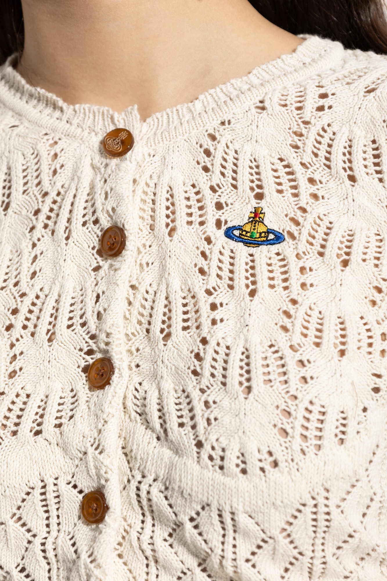 vivienne westwood♡milky way cardigan V-Neck Cardigan in WHITE | Vivienne Westwood®
